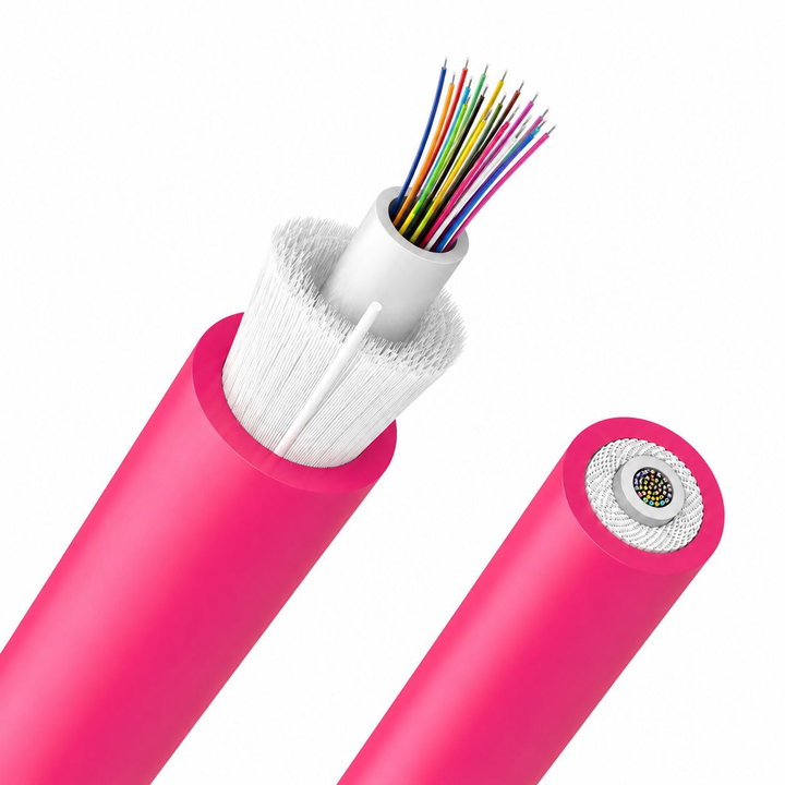 Cavo Loose Dielettrico da interno 24 fibre 50/125 OM4 B2ca LSZH fucsia - ICOC FOIRL-B2I-24/O4