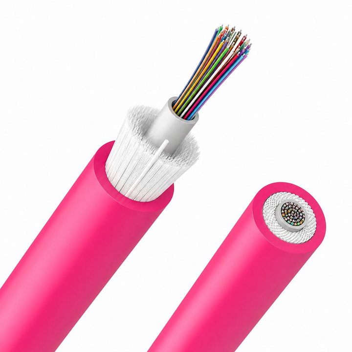 Cavo Loose Dielettrico da interno 48 fibre 50/125 OM4 B2ca LSZH fucsia - ICOC FOIRL-B2I-48/O4