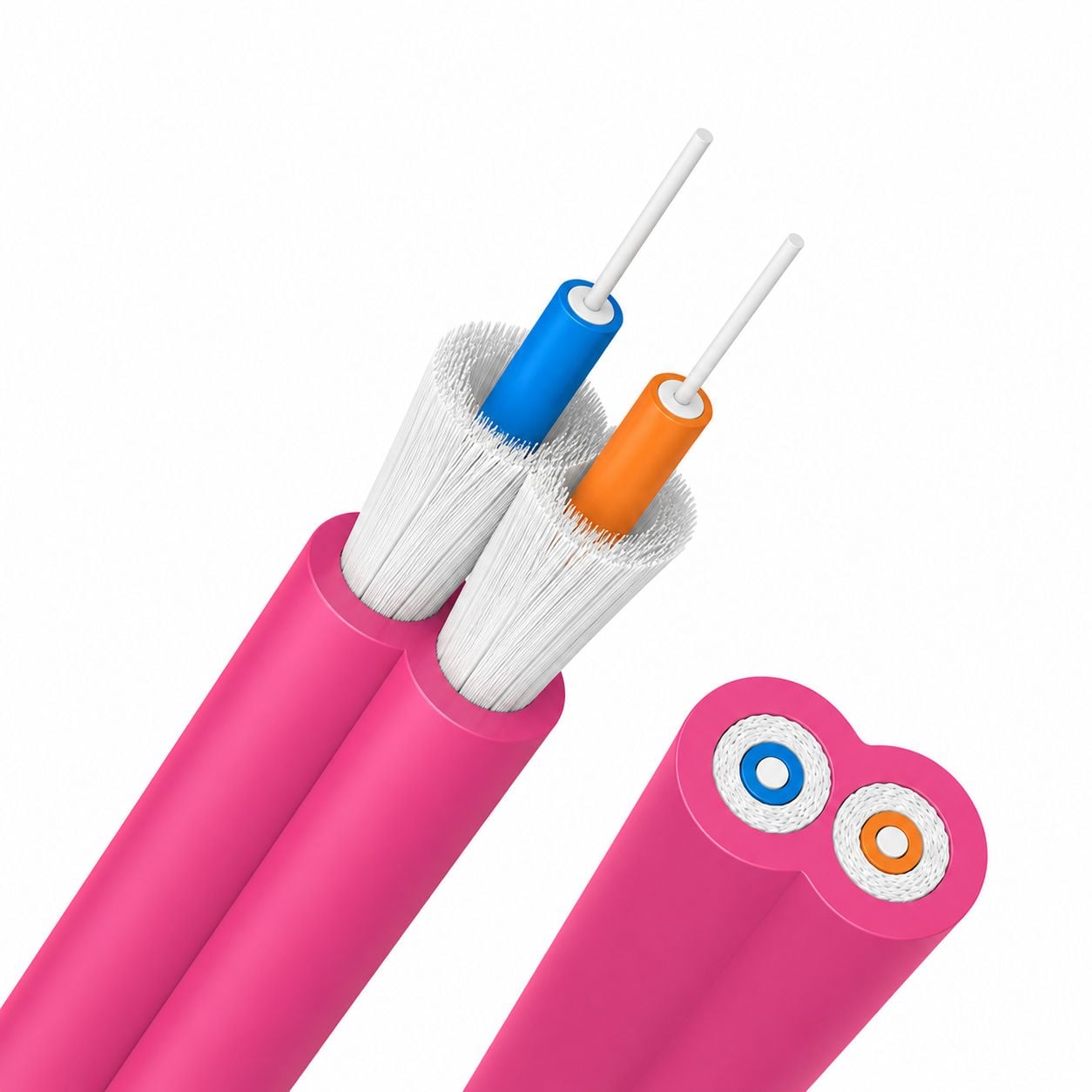 Zip Cord 2 Fibre Multimodal 50 / 125 OM 4 2.9 x 5.8 mm Fuchsia - OEM ICOC FOIRL-BF/OM 4