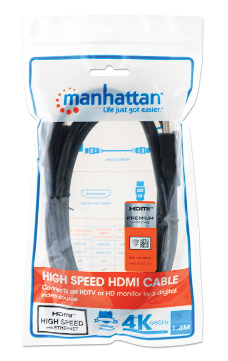 Cavo HDMI High Speed con Ethernet Premium 1,8m - Manhattan ICOC HDMI-4-020M