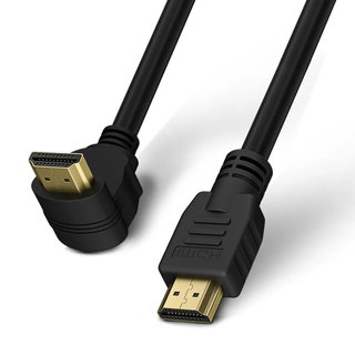 Cavo HDMI High Speed con Ethernet A/A M/M Angolato 90° 2m - Techly ICOC HDMI-4-020NE9