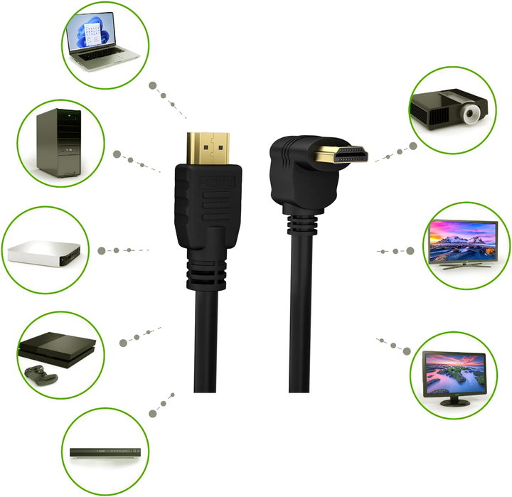 High Speed HDMI cable with Ethernet A/A M/M angled 90 ° 2 m - Techly ICOC HDMI- 4 - 020 NE 9