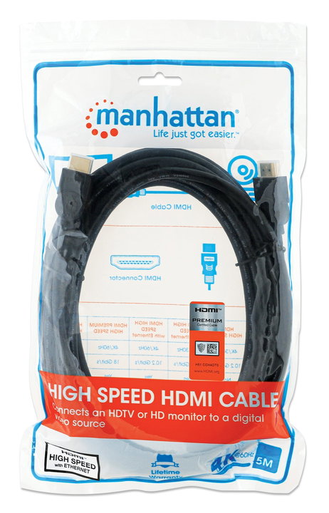 Cavo HDMI High Speed con Ethernet Premium 5m - Manhattan ICOC HDMI-4-050M