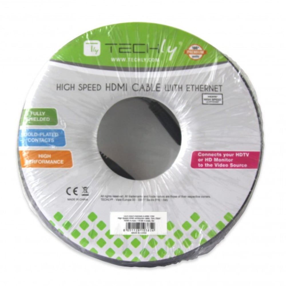 Cavo HDMI™ High Speed con Ethernet Amplificato A/A M/M 25m Nero - Techly ICOC HDMI-A-250