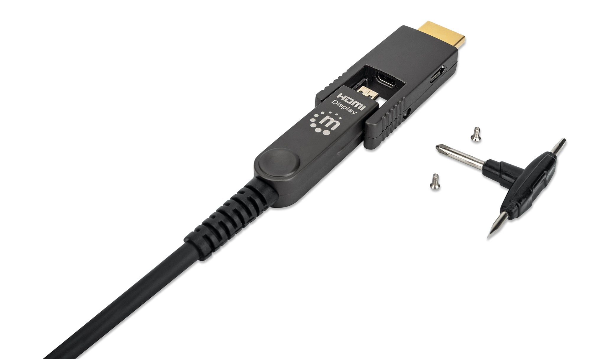 Active HDMI fiber optic cable with detachable connector 50 m - Manhattan ICOC HDMI-AOC- 050