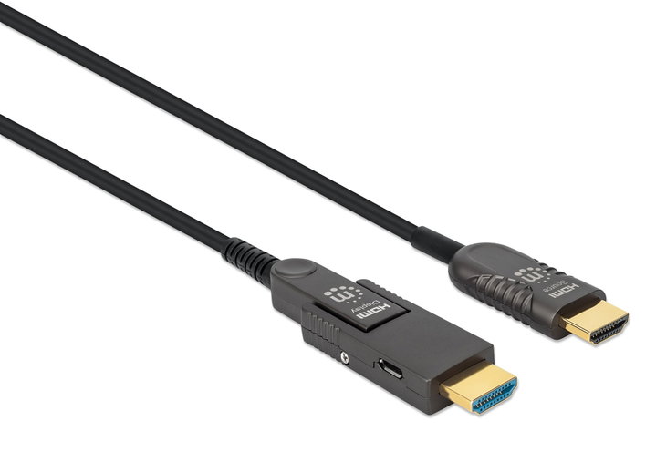 Cavo HDMI attivo in fibra ottica con connettore staccabile 70m - Manhattan ICOC HDMI-AOC-070