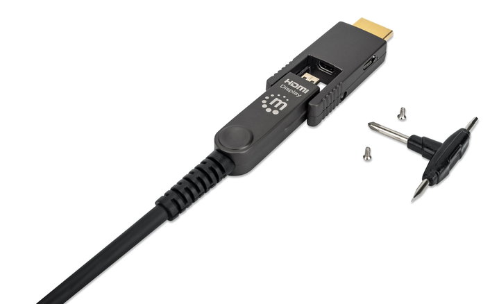 Cavo HDMI attivo in fibra ottica con connettore staccabile 70m - Manhattan ICOC HDMI-AOC-070