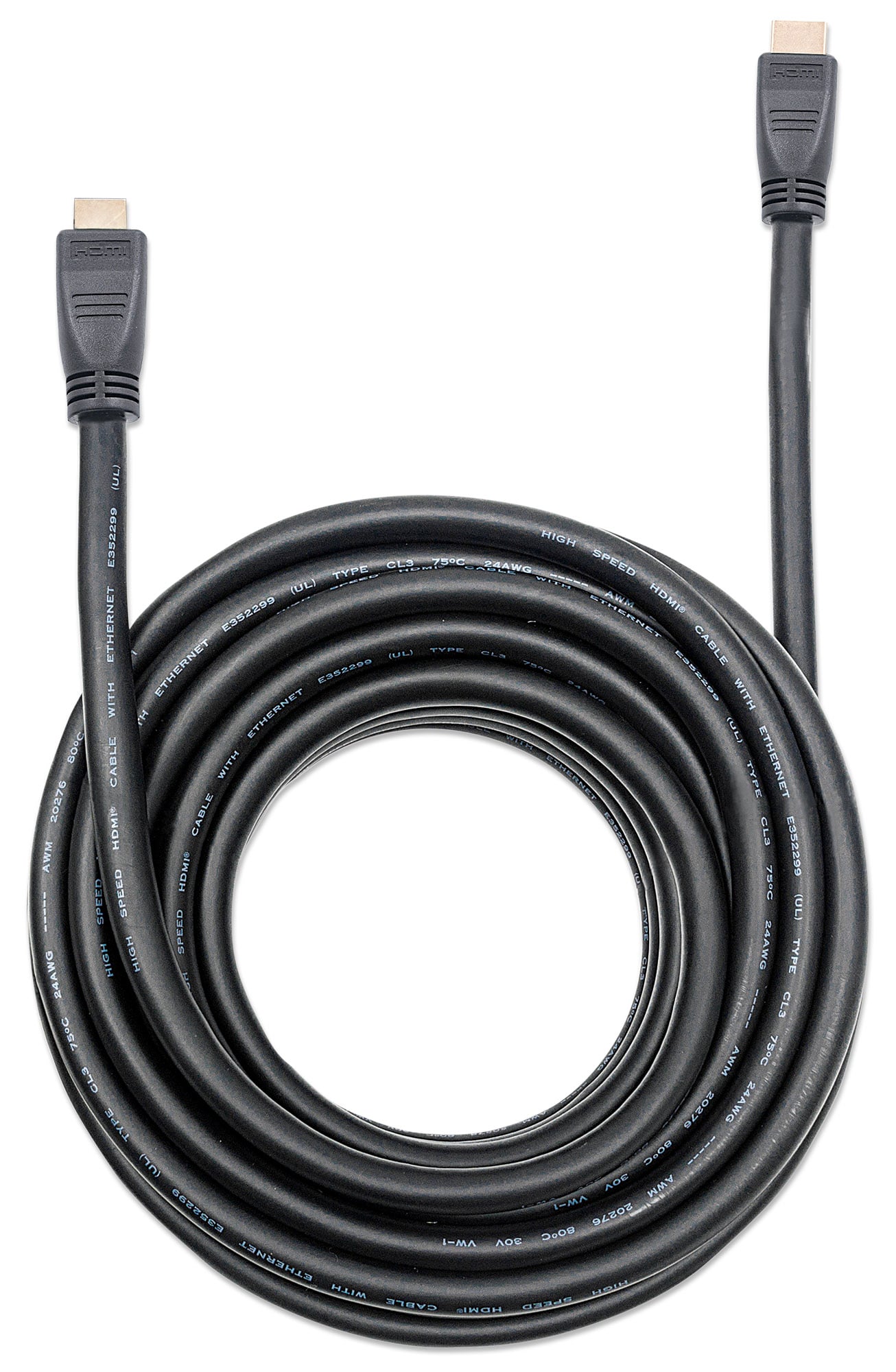 Cavo HDMI CL3 High Speed con Ethernet A/A M/M 10m Nero - Manhattan ICOC HDMI-CL3-100