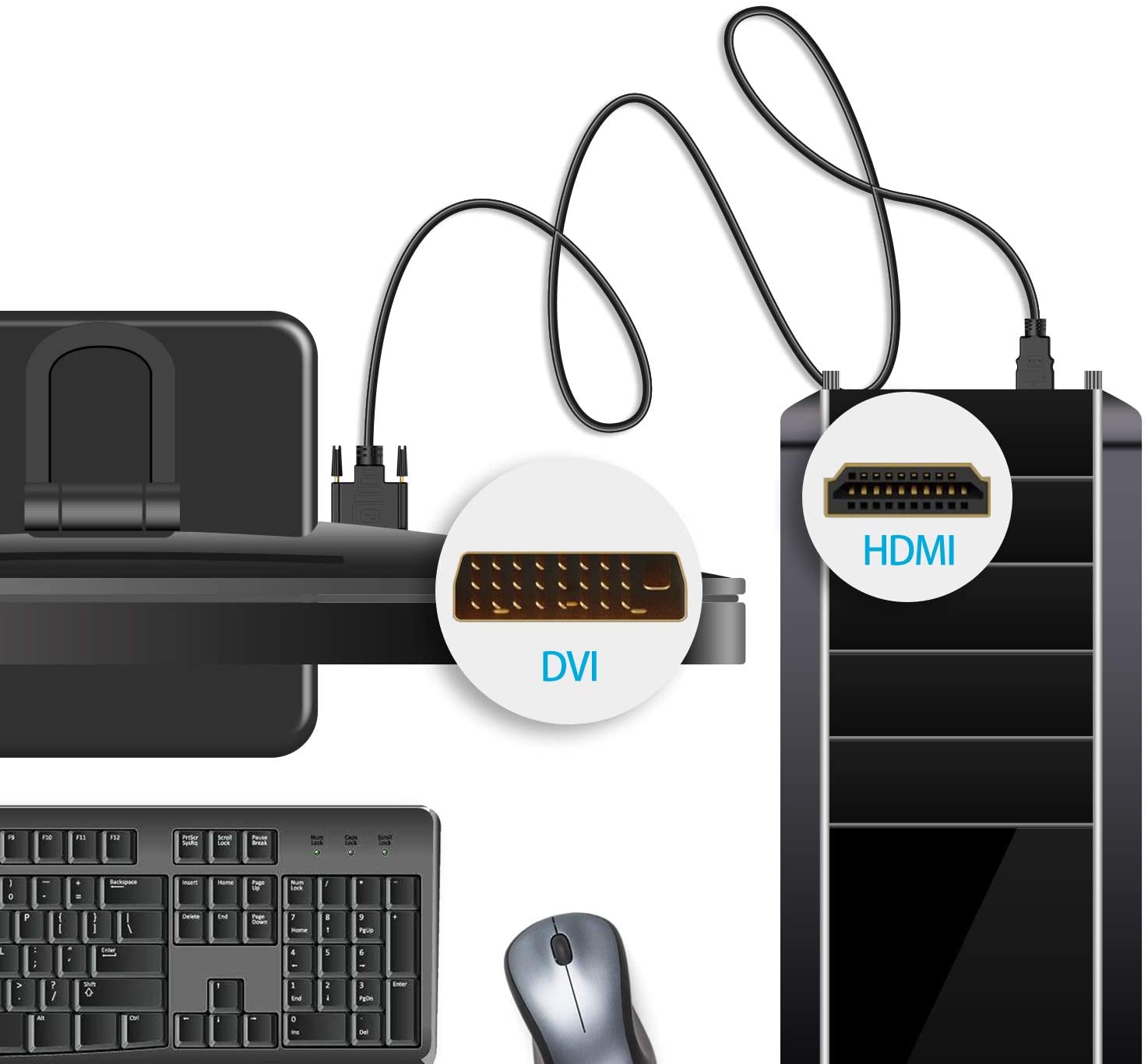 Cavo Video da HDMI™ a DVI-D M/M 1,8m - Techly ICOC HDMI-D-018