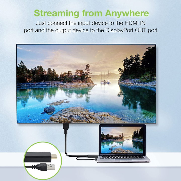 Adattatore Convertitore da HDMI a DisplayPort con USB 4K 30Hz - Techly ICOC HDMI-DP12A