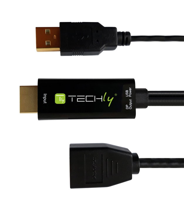 Adattatore Convertitore da HDMI a DisplayPort con USB 4K 30Hz - Techly ICOC HDMI-DP12A