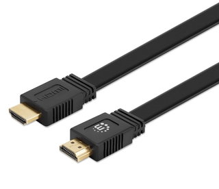 Cavo HDMI High Speed With Ethernet Piatto 10m nero - Manhattan ICOC HDMI-FE-100MH
