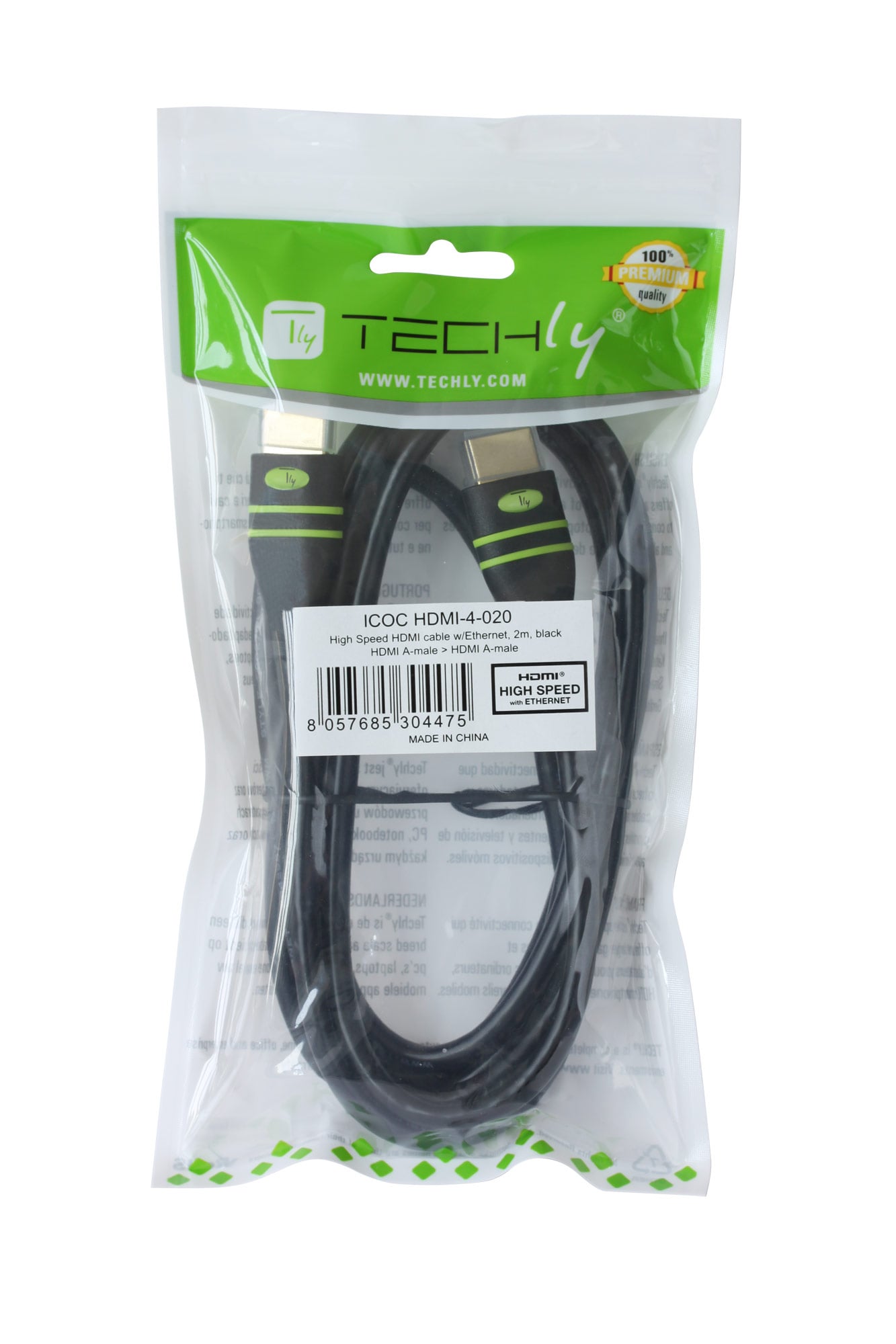 Cavo HDMI™ High Speed con Ethernet A/A M/M con Ferrite 15m - Techly ICOC HDMI-FR-150