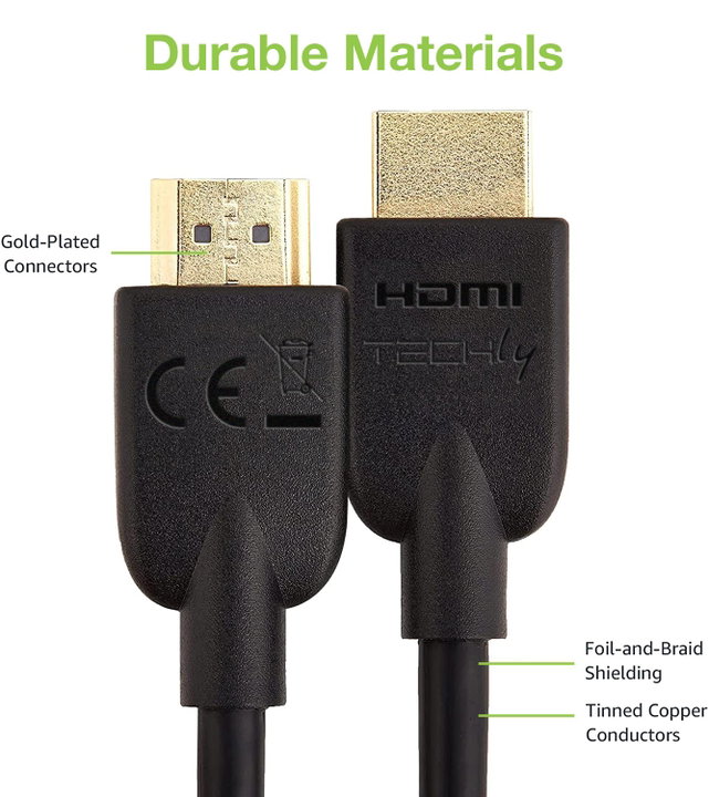 HDMI 2.0 High Speed A/A M/M 0,5 m Black - Techly ICOC HDMI 2 - 4 - 005 T