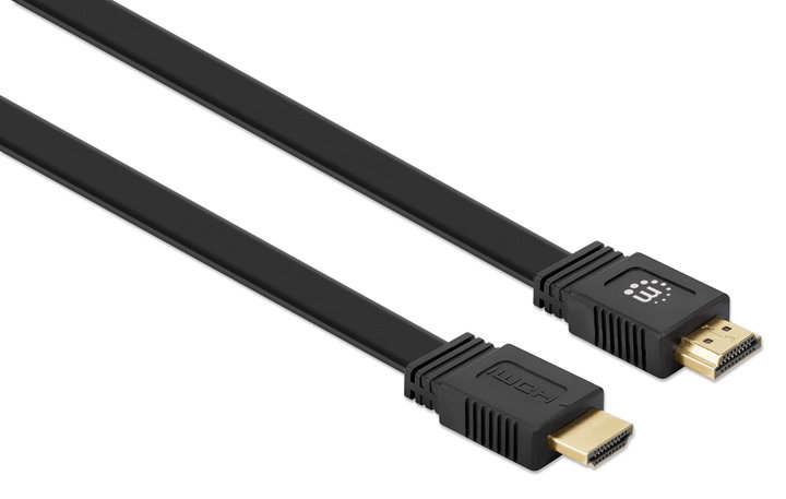 Cavo HDMI High Speed With Ethernet Piatto 0.5m nero - Manhattan ICOC HDMI2-FE-005MH