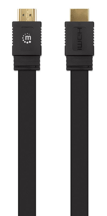 Cavo HDMI High Speed With Ethernet Piatto 0.5m nero - Manhattan ICOC HDMI2-FE-005MH