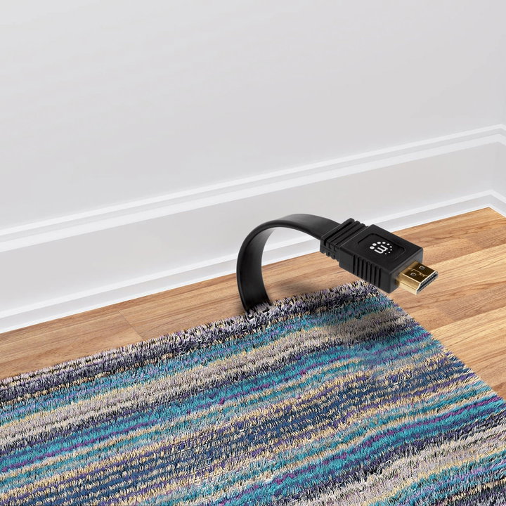 Cavo HDMI High Speed With Ethernet Piatto 0.5m nero - Manhattan ICOC HDMI2-FE-005MH