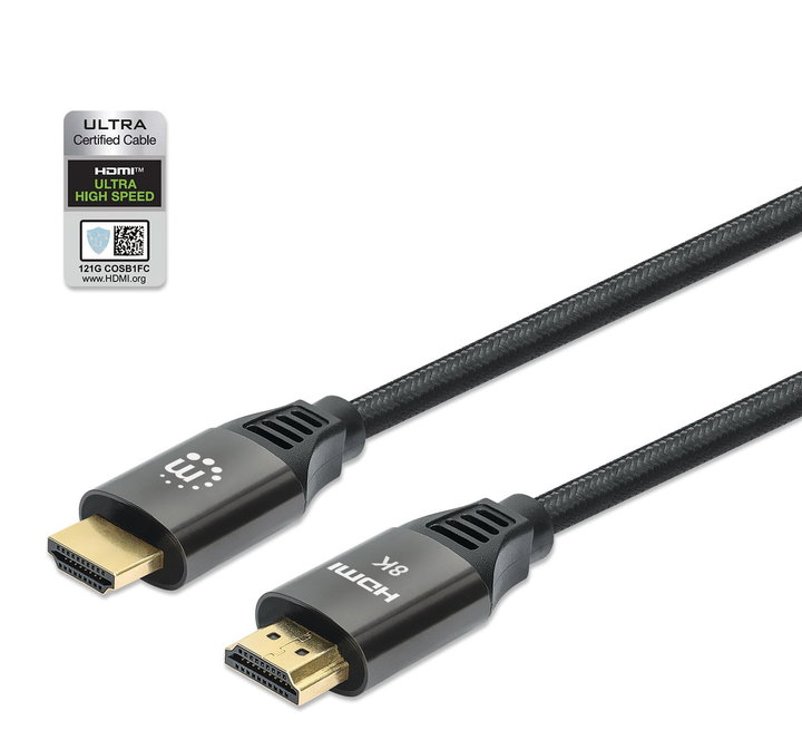 Cavo HDMI con Ethernet Ultra HD 8K@60Hz eARC 1m - Manhattan ICOC HDMI21-8-010MH