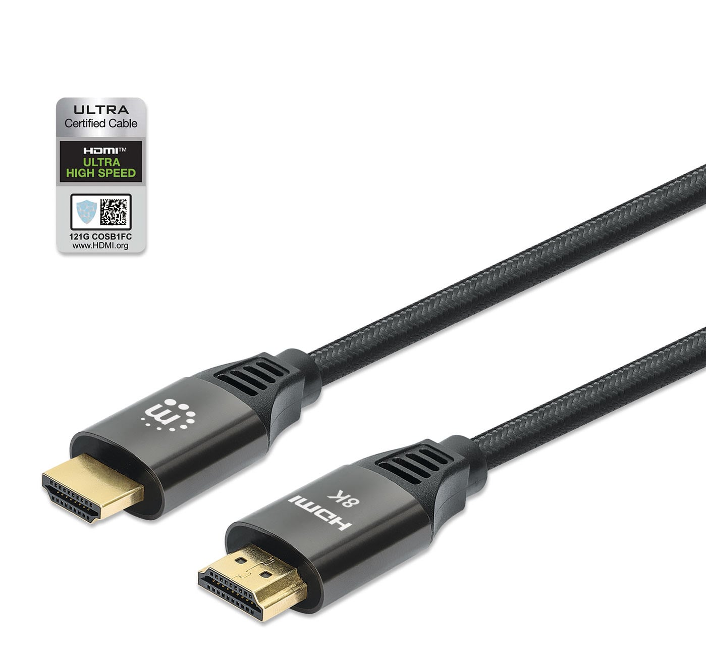 HDMI cable with Ethernet Ultra High Speed 8 K@ 60 Hz eARC 2 m - Manhattan ICOC HDMI 21 - 8 - 020 MH