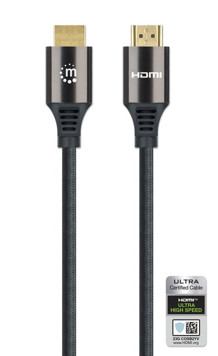 Cavo HDMI con Ethernet Ultra High Speed 8K@60Hz eARC 2m - Manhattan ICOC HDMI21-8-020MH