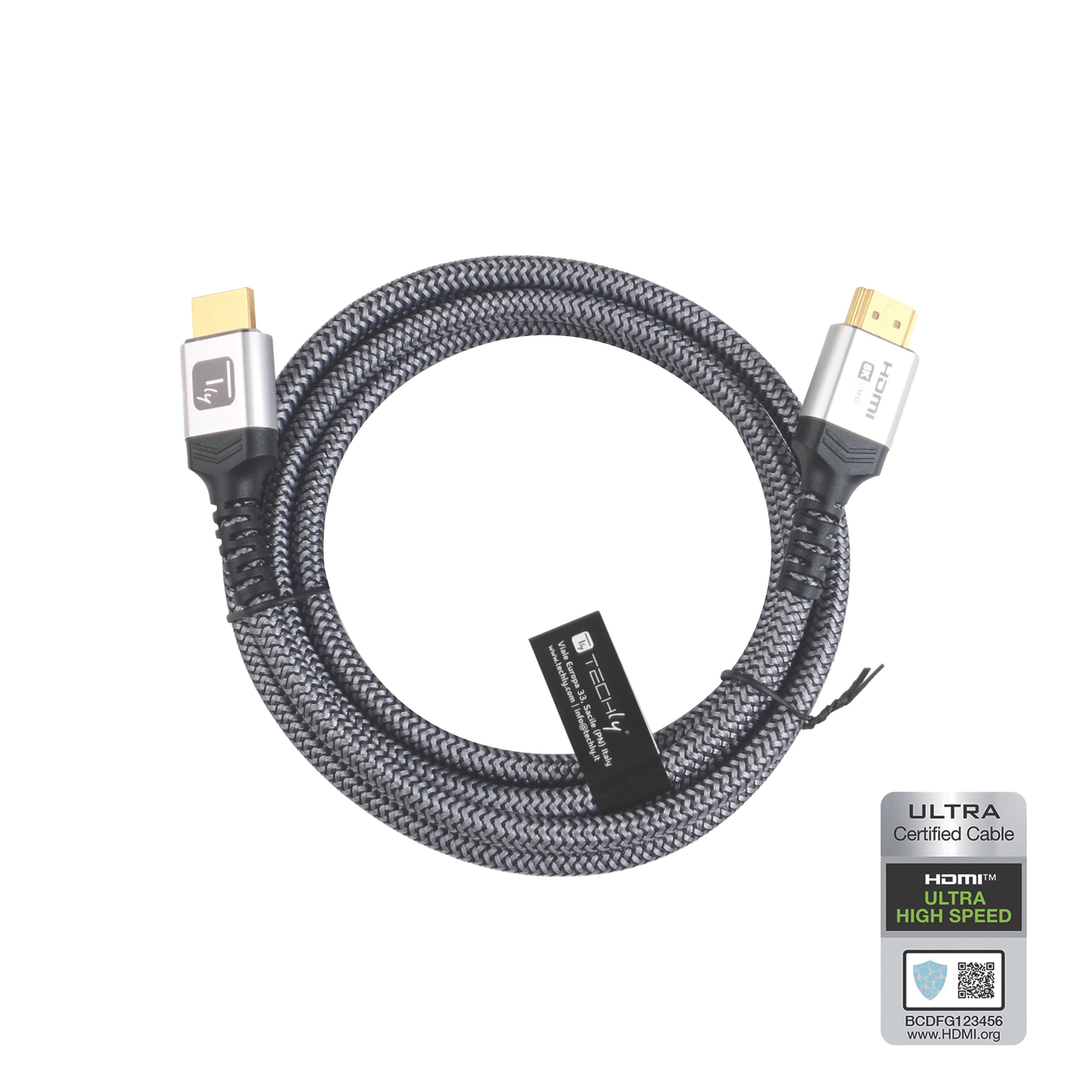 HDMI Ultra High Speed 48 Gbps Male/Man 8 K@ 60 Hz Certificate 2 m - Techly ICOC HDMI 21 - 8 C- 020