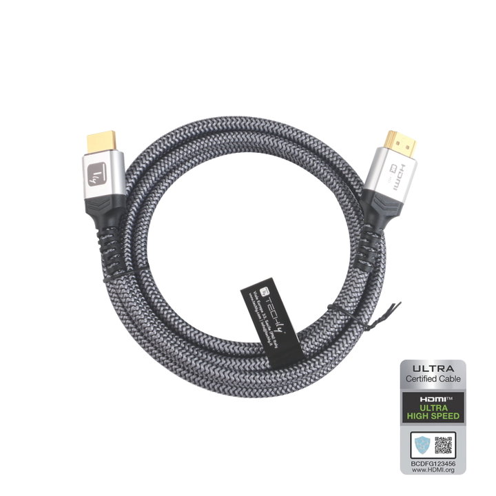 Cavo HDMI Ultra High Speed 48Gbps Maschio/Maschio 8K@60Hz Certificato 2m - Techly ICOC HDMI21-8C-020