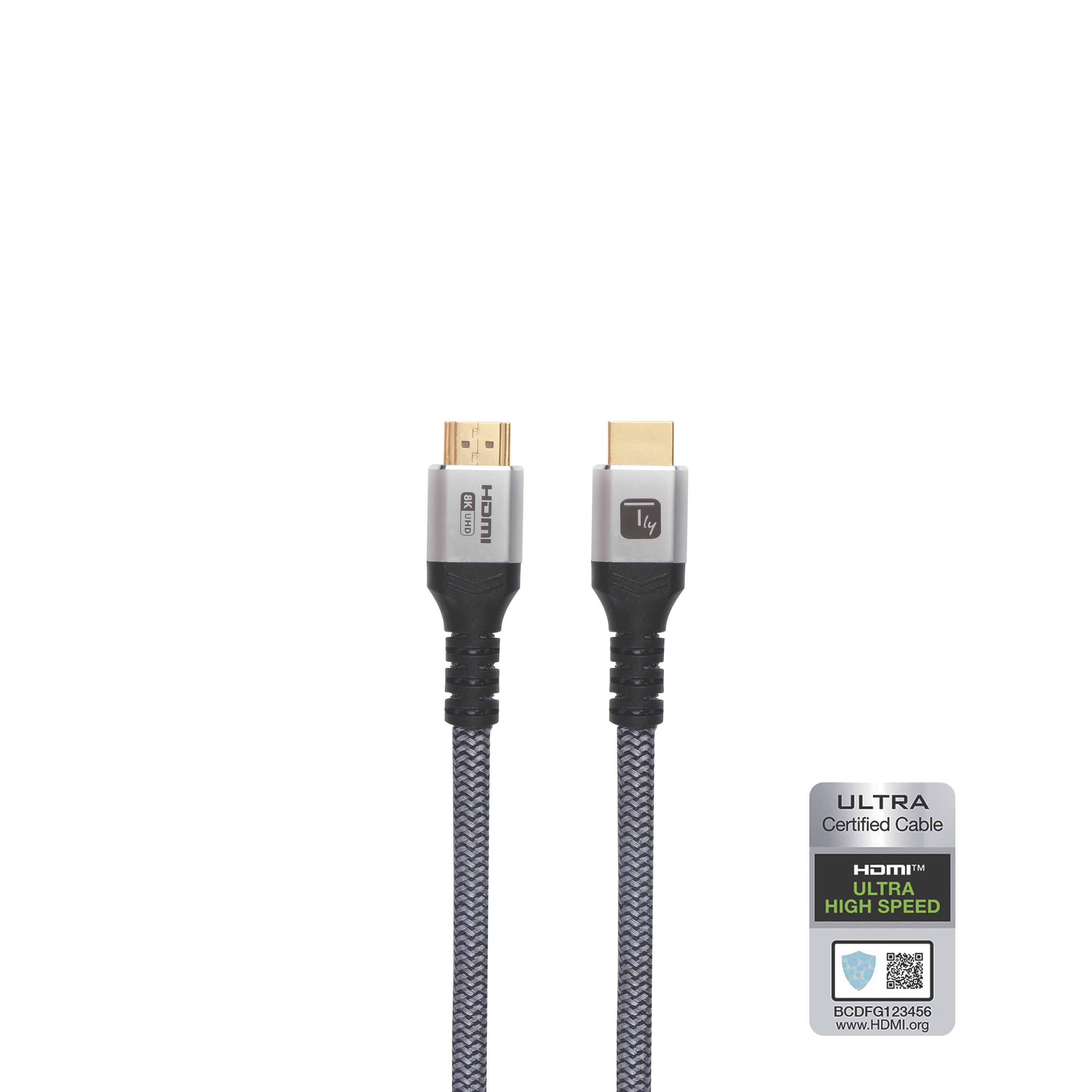 HDMI Ultra High Speed 48 Gbps Male/Man 8 K@ 60 Hz Certificate 2 m - Techly ICOC HDMI 21 - 8 C- 020