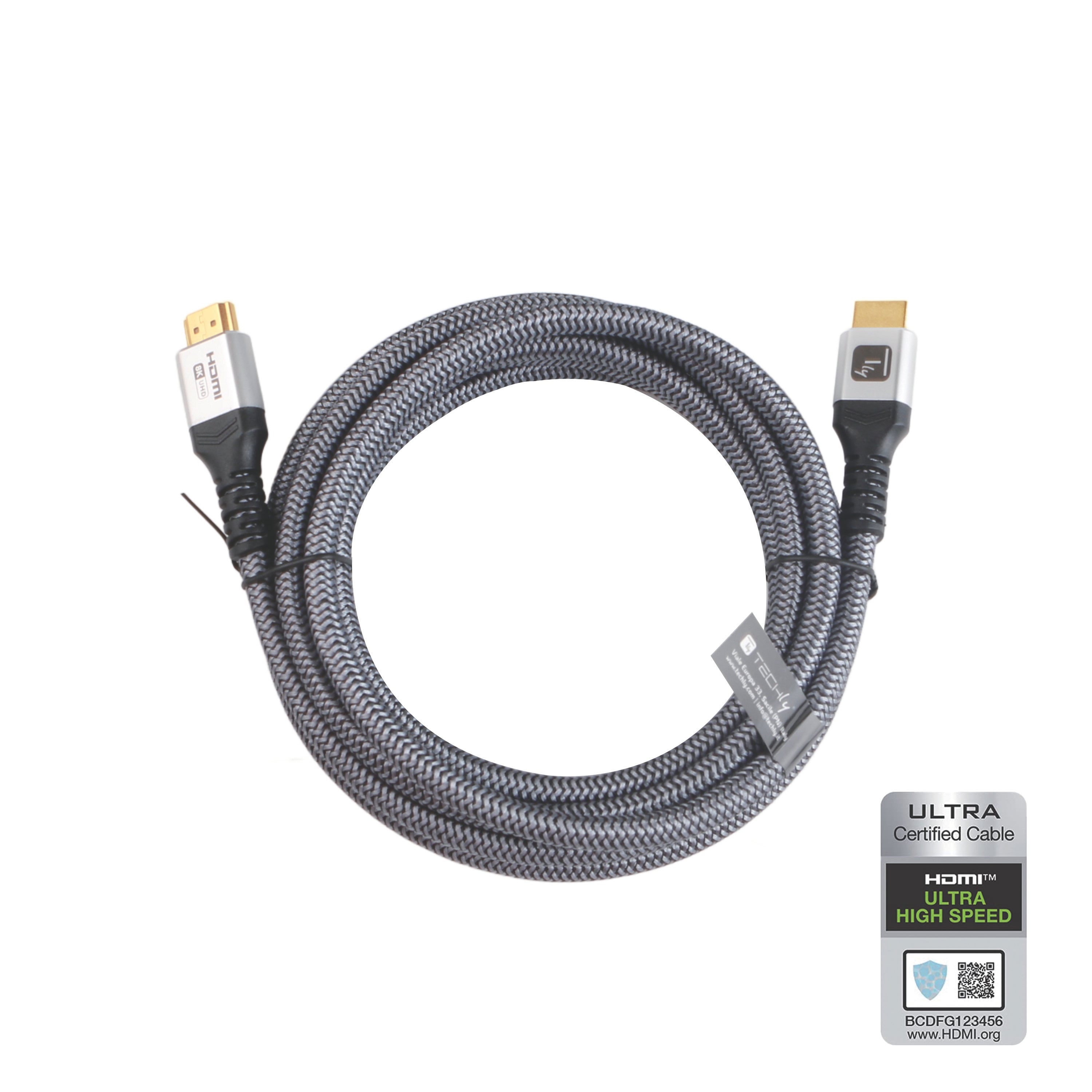 HDMI Ultra High Speed 48 Gbps Male/Man 8 K@ 60 Hz Certificate 3 m - Techly ICOC HDMI 21 - 8 C- 030