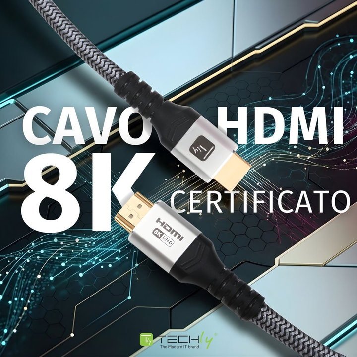 Cavo HDMI Ultra High Speed 48Gbps Maschio/Maschio 8K@60Hz Certificato 5m - Techly ICOC HDMI21-8C-050