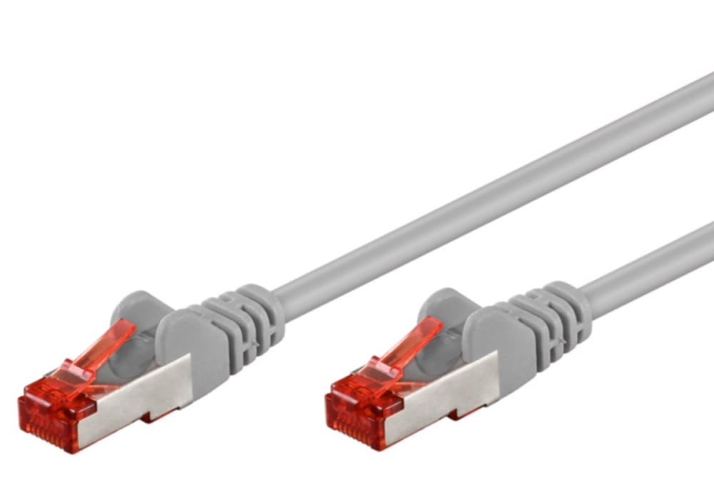 Cavo di rete Patch Rame Cat6 S/FTP LSZH Grigio 10m - Goobay ICOC LS6-100G
