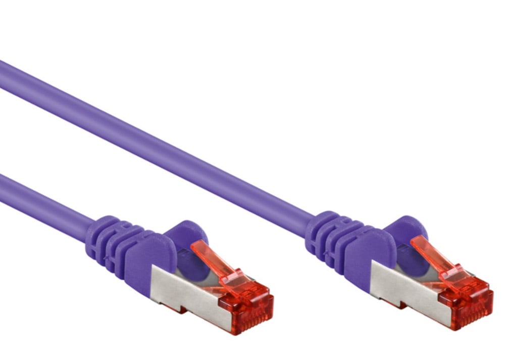 Cavo di rete Patch in rame Cat6 Viola SFTP LSZH 10m - Goobay ICOC LS6-100VLG