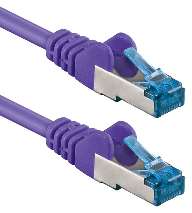 Cavo di Rete Patch Cat6A S/FTP LSZH 1m Viola - Goobay ICOC LS6A-010-VLG