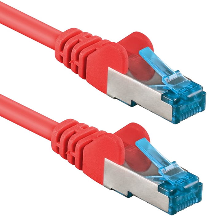 Cavo di rete Patch Cat6A Rosso S/FTP LSZH 2m - Goobay ICOC LS6A-020-REG