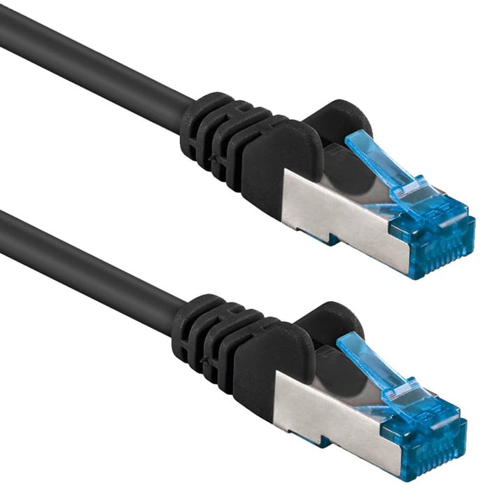Cavo di Rete Patch Cat6A S/FTP LSZH 15m Nero - Goobay ICOC LS6A-150-BKG