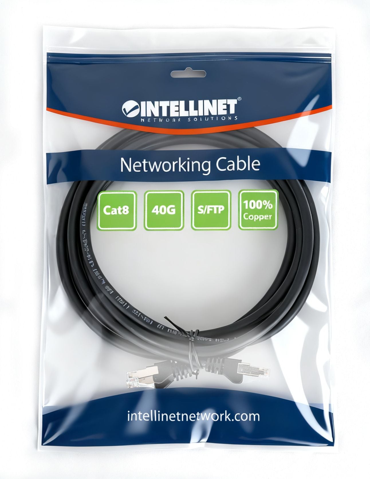 Cavo di rete Patch in rame Cat8.1 SFTP LSZH 0,2m Nero - Intellinet ICOC LS8-002-BK