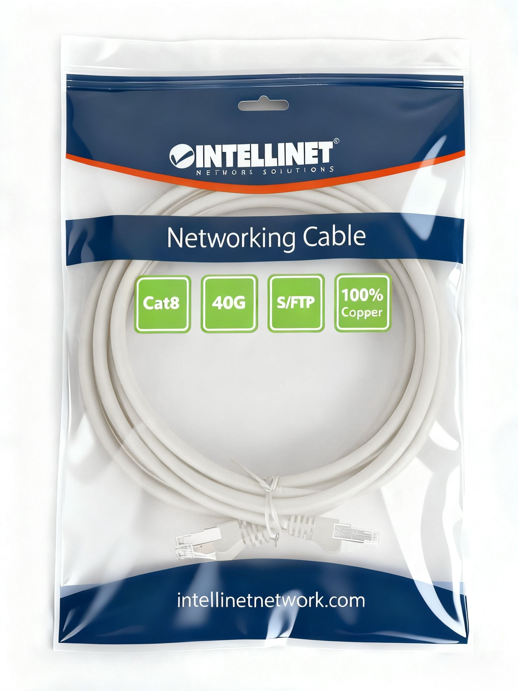 Cavo di rete Patch in rame Cat8.1 SFTP LSZH 2m Grigio - Intellinet ICOC LS8-020