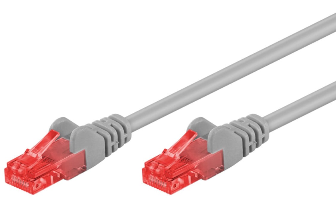 Cavo di Rete Patch in Rame Cat6 Grigio U/UTP LSZH 0,5m - Goobay ICOC LU6-005G