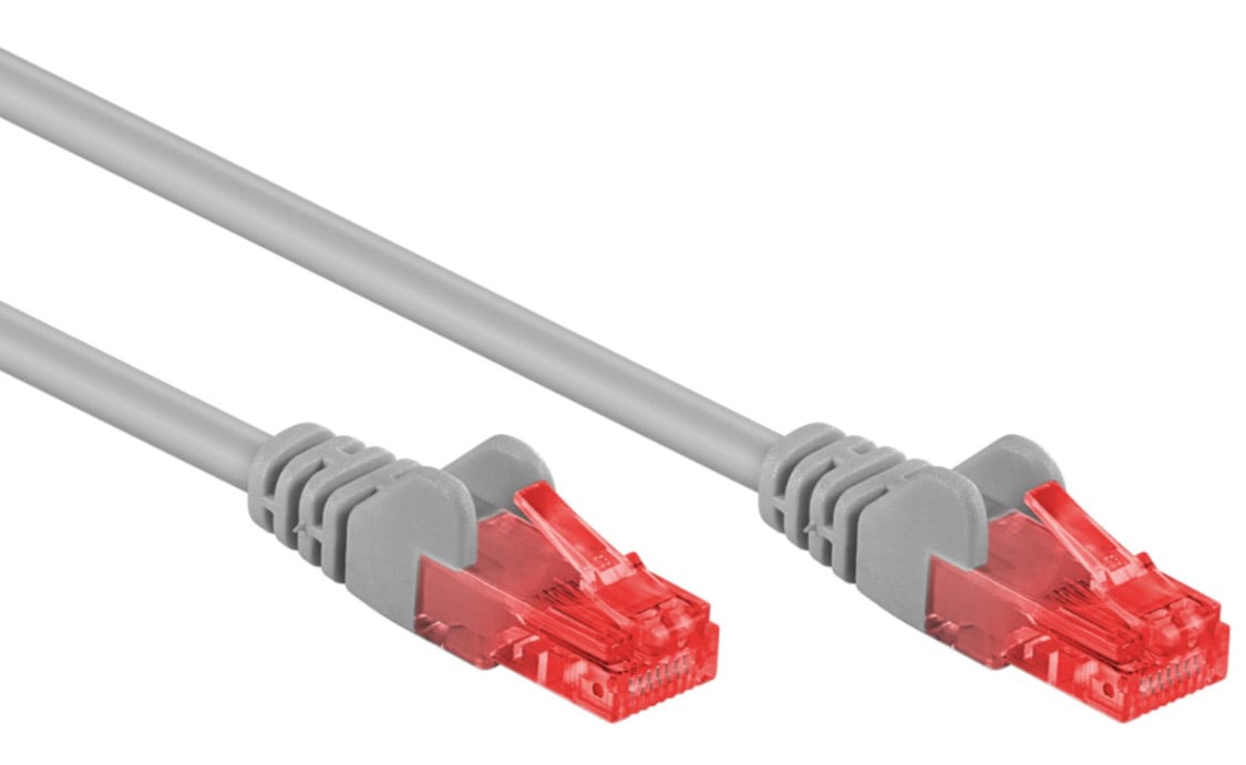 Cavo di Rete Patch in Rame Cat6 Grigio U/UTP LSZH 0,5m - Goobay ICOC LU6-005G