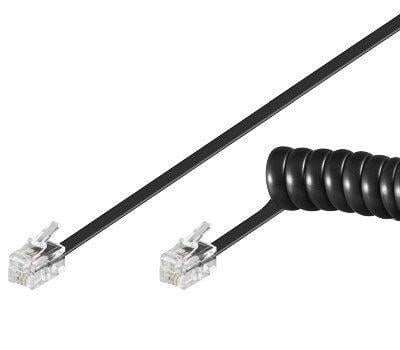 Cavo telefonico spiralato per cornetta 2m RJ10 4P4C Nero - Intellinet ICOC MD-44-02SBK
