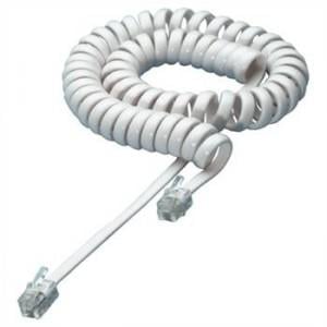 Cavo Telefonico Spiralato per Cornetta 2m RJ10 4P4C Bianco - Goobay ICOC MD-44-02SWG