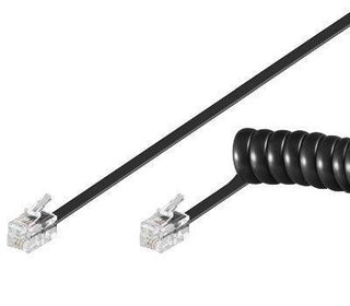 Cavo Telefonico Spiralato per Cornetta 4m RJ10 4P4C Nero - Intellinet ICOC MD-44-04SBK