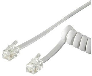 Cavo Telefonico Spiralato per Cornetta 4m RJ10 4P4C Bianco - Intellinet ICOC MD-44-04SW