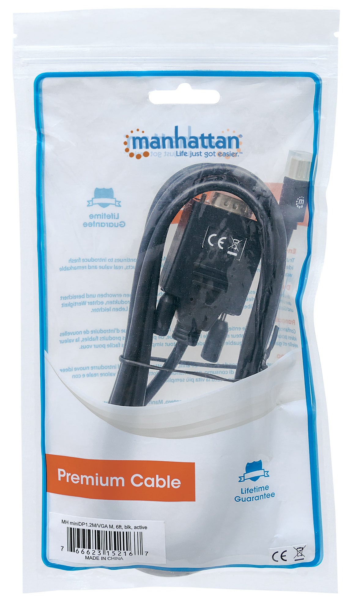 Cavo da Mini DisplayPort 1.2a (Thunderbolt) a VGA - Manhattan ICOC MDP-VGA-018