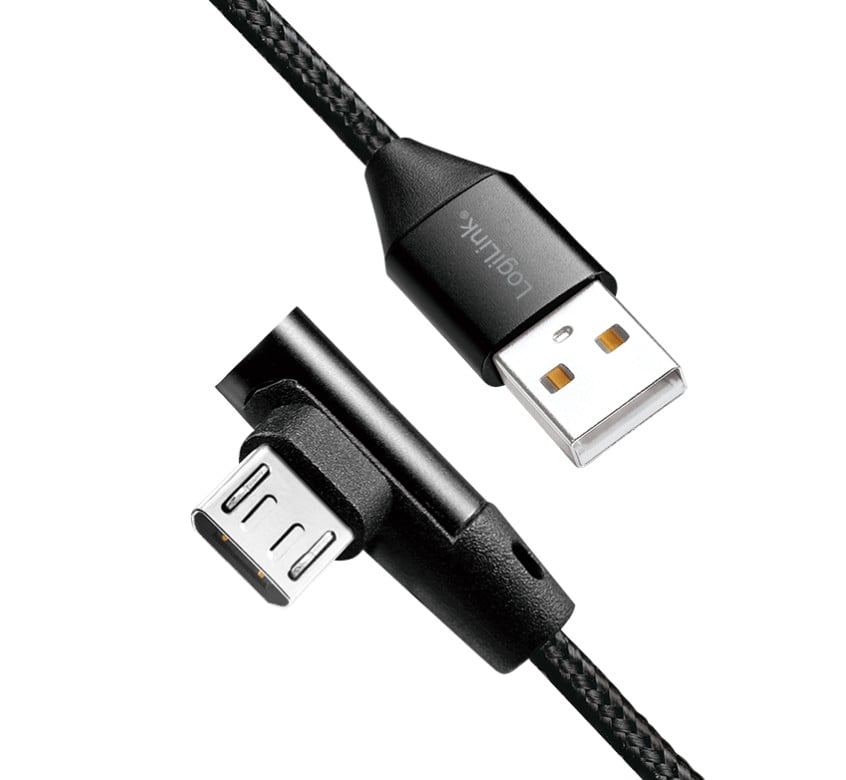 USB Micro-B Male Angle/USB-A Male Straight 0,3 m Black - Logilink ICC MU 290 A- 003 B