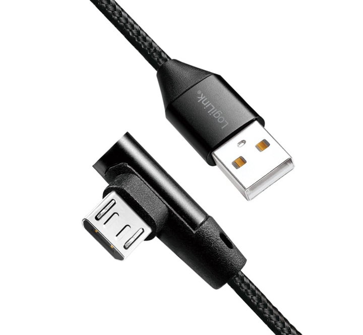 Cavo USB Micro-B Maschio Angolato/USB-A Maschio Dritto 0,3m Nero - Logilink ICOC MU290A-003B