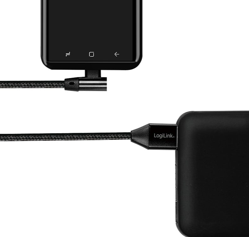 USB Micro-B Male Angle/USB-A Male Straight 0,3 m Black - Logilink ICC MU 290 A- 003 B