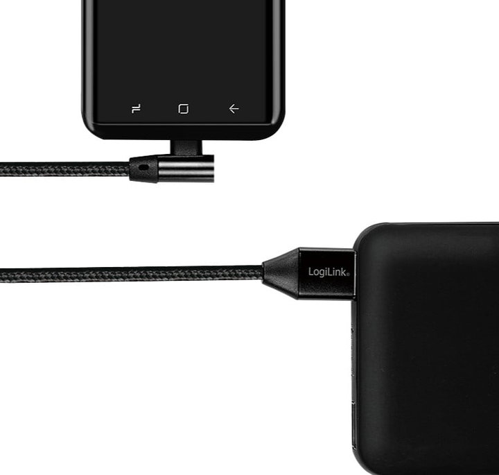 Cavo USB Micro-B Maschio Angolato/USB-A Maschio Dritto 0,3m Nero - Logilink ICOC MU290A-003B