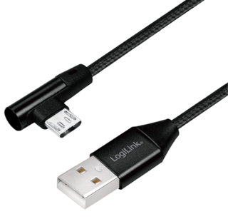 Cavo USB Micro-B Maschio Angolato/USB-A Maschio Dritto 1m Nero - Logilink ICOC MU290A-010B