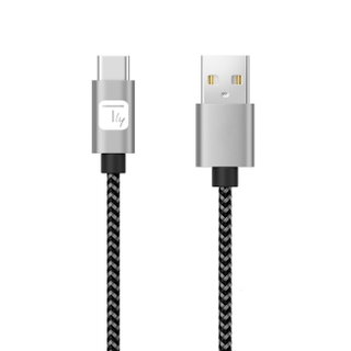 USB-A Male 2.0 USB-C Male 3 A 1 m Aluminium - Techly IOC MU 2 AC- 010 -AL