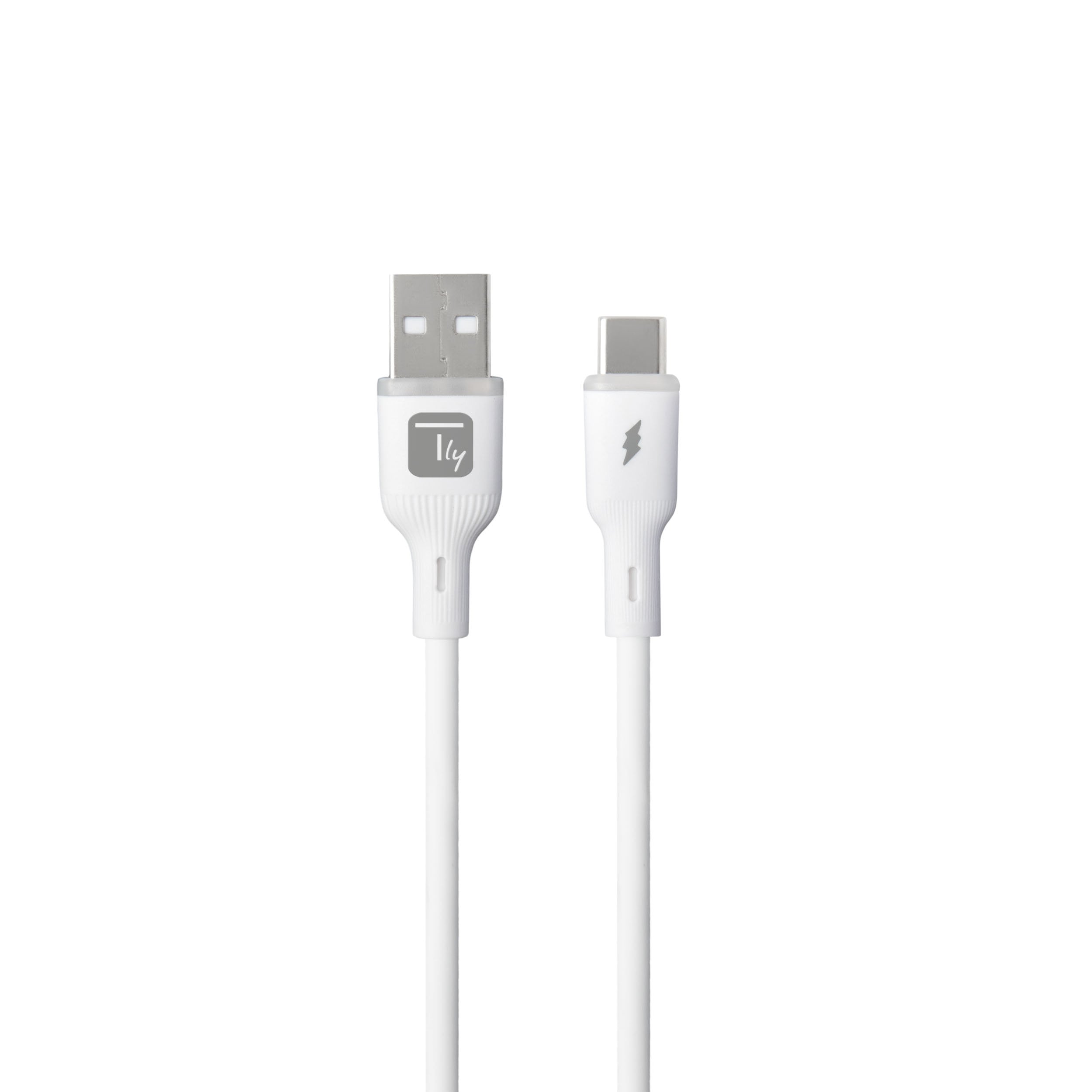Cavo USB-C Maschio / USB-A Maschio 2.0 2.4A 1,5m Silicone con LED Bianco - Techly ICOC MU2AC-015-LIGH